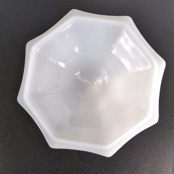 Vtg Anchor Hocking Grapes & Leaves Milk Glass Pedestal Candy Dish & Lid Stippled - Picture 6 of 12